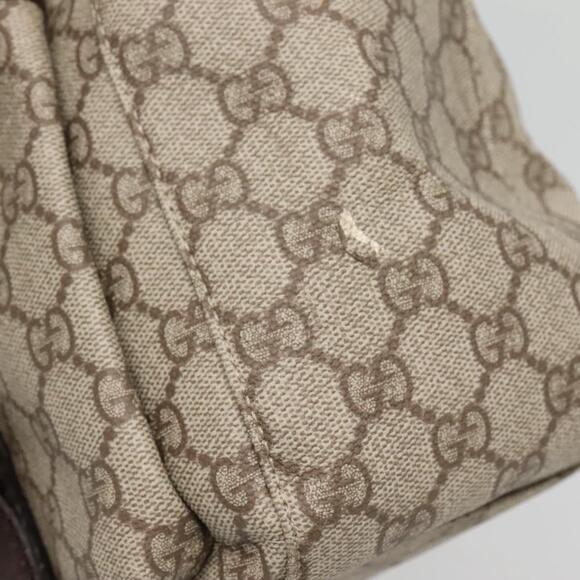 GUCCI GG Supreme Hand Bag Pvc Beige Silver - Picture 14 of 16